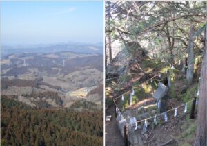 3/9 御岩山からの展望と宇宙へ強い光を発したという「光の柱」